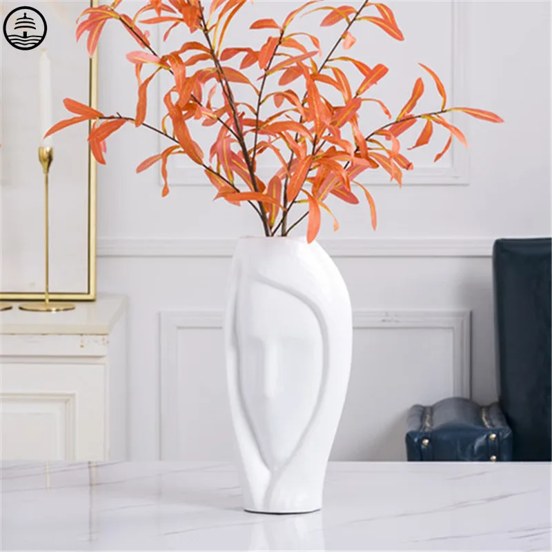 

Керамическая ваза с человеческим лицом Bao Guang Ta в скандинавском стиле, современная простая гостиная, сушеные цветы, гидропоника, домашний де...