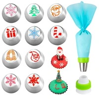 christmas icing piping nozzles stainless steel pastry russian nozzles confectionery home diy cake decoration tools cream tips