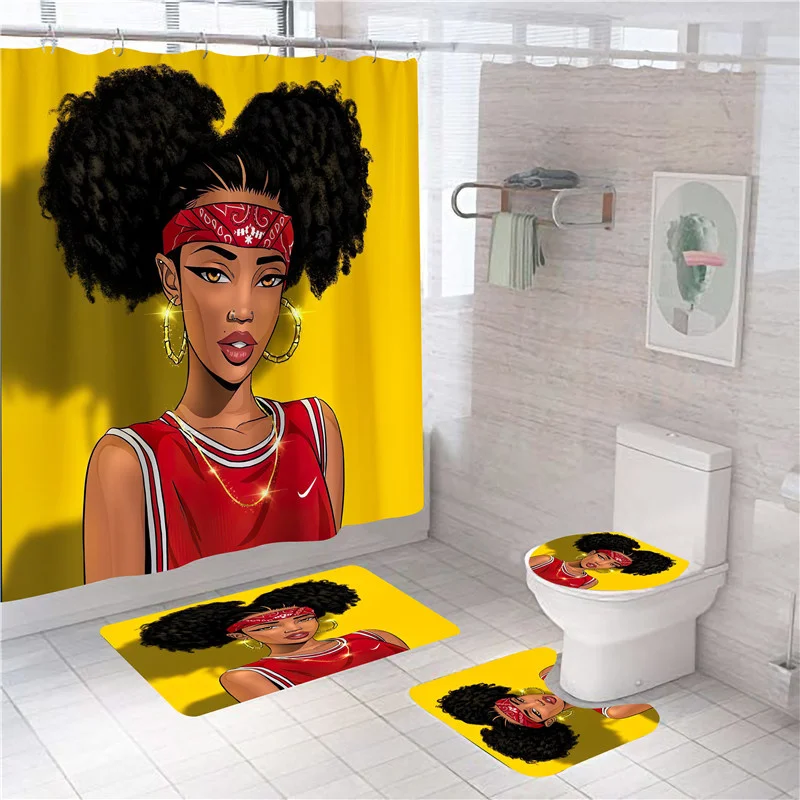 Занавеска для душа черная женская с принтом занавеска ванной 3d в африканском