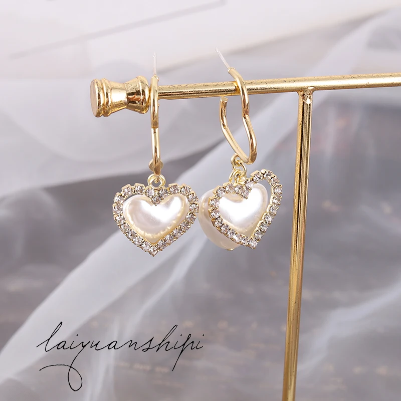 Корейский стиль темперамент высокого класса в форме сердца жемчужные серьги