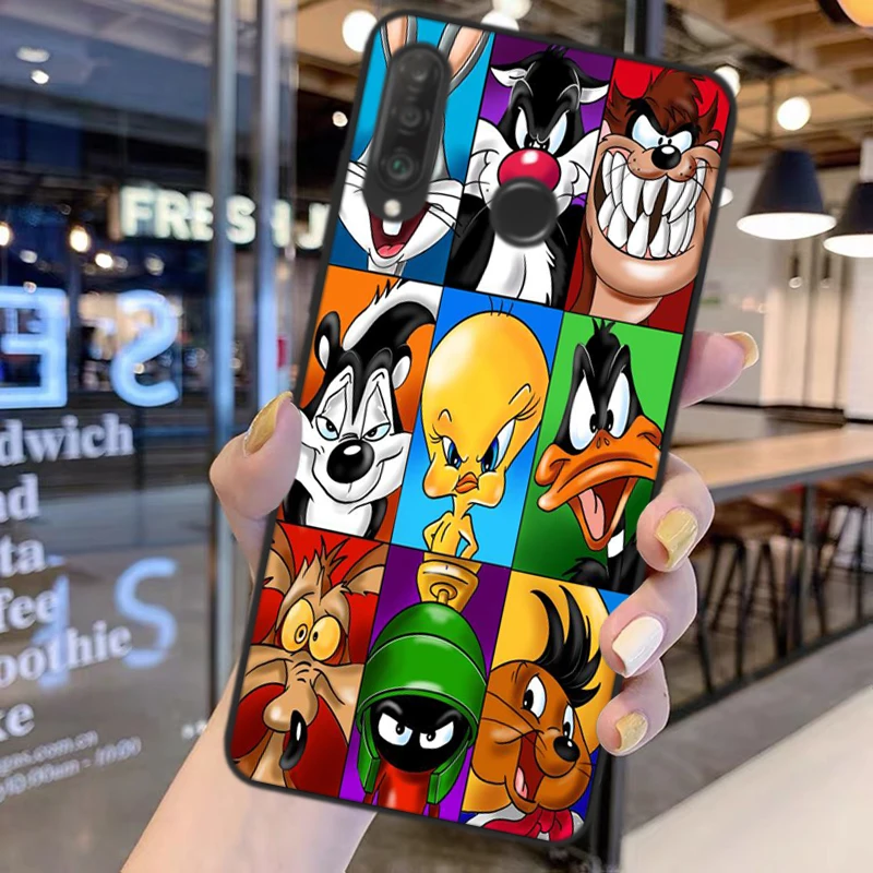 

Black Cartoon Silicone Phone Cover For Huawei P20 P30 P40 Pro Lite Funny Wolf Dog Bugs Bunny Case For Huawei Mate20 Mate30 Lite
