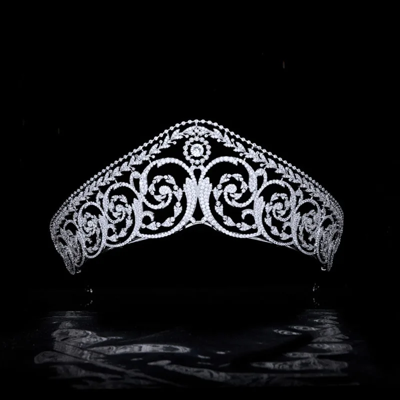 Funmode Big Luxury Design Flower Plant Design Bridal Hair Accessories Tiara Crown For Female Hairbands Jewelry Wholesale FC11