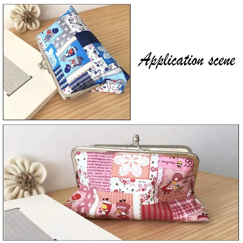 

6 Size Metal Frame Kiss Clasp Lock for Purse Making Metal Frame Purse Frame Kiss Clasp Lock Square Bag Clutch Frame DIY Craft, A