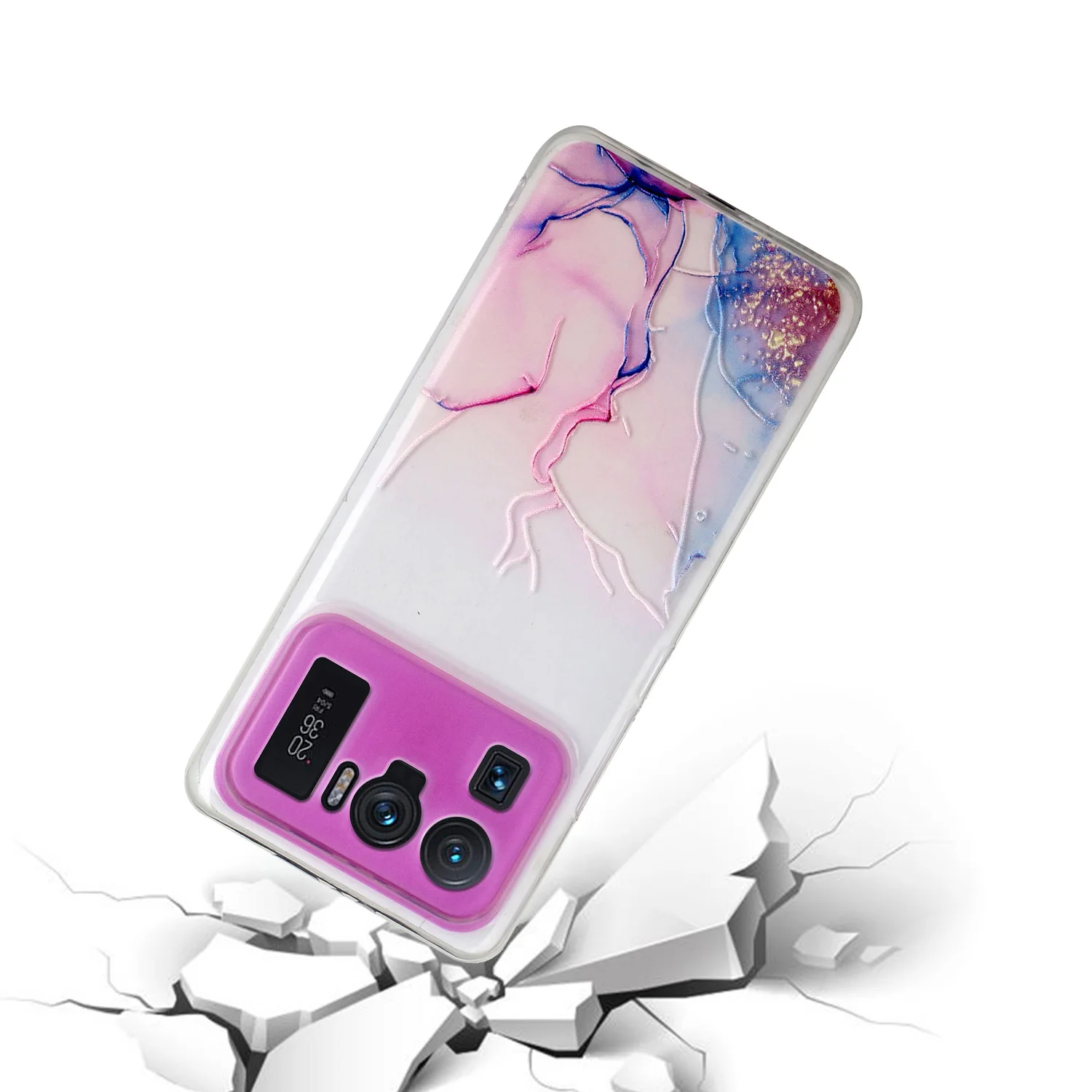 Мягкий чехол для телефона xiaomi 11 с тиснением ультрапрозрачный акварельным