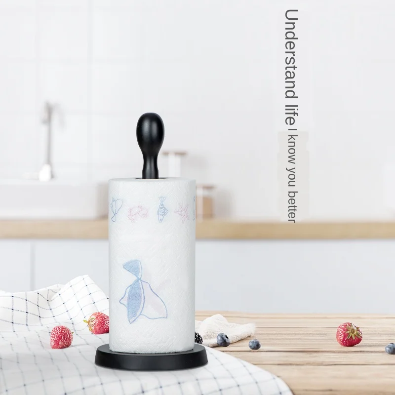 

Вертикальный креативный держатель бумажных рулонов для гостиной и кухни из твердой древесины, подвесной держатель для ресторана, свободны...