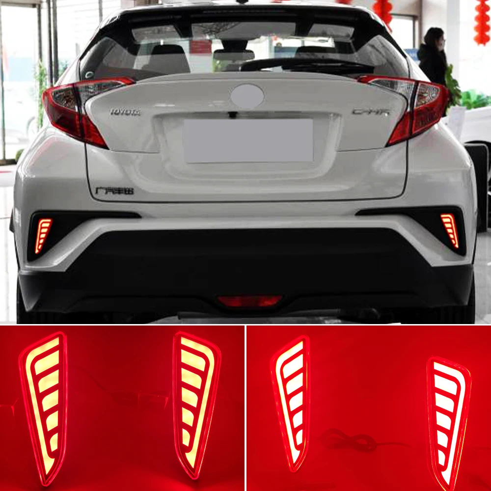 CSCSNL 2PCS Car LED DRL Daytime Running Light For Toyota C-HR CHR 2016 2017 2018 2019 with dynamic Yellow Turn Signal fog lamp |