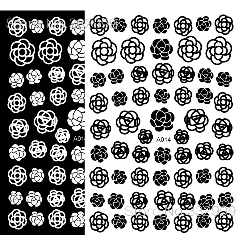 Gold Nail Art Sticker Manicure Design Decoration Self Adhesive Black for Accessories DIY White Stickers Flower | Красота и здоровье
