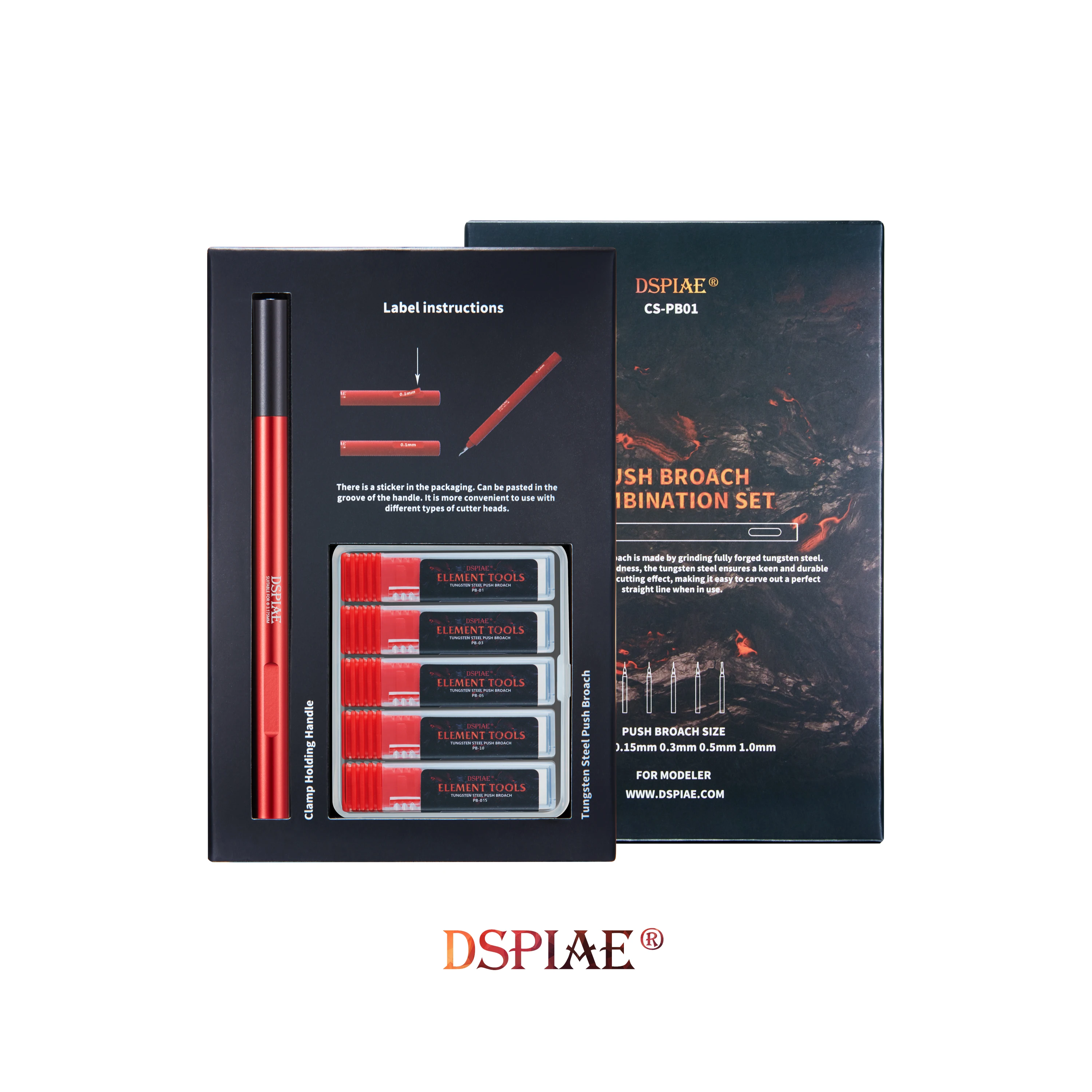 Набор комбинированных вставок DSPIAE CS-PB01 Push Broach (0 1 0 15 3 5 0) мм |