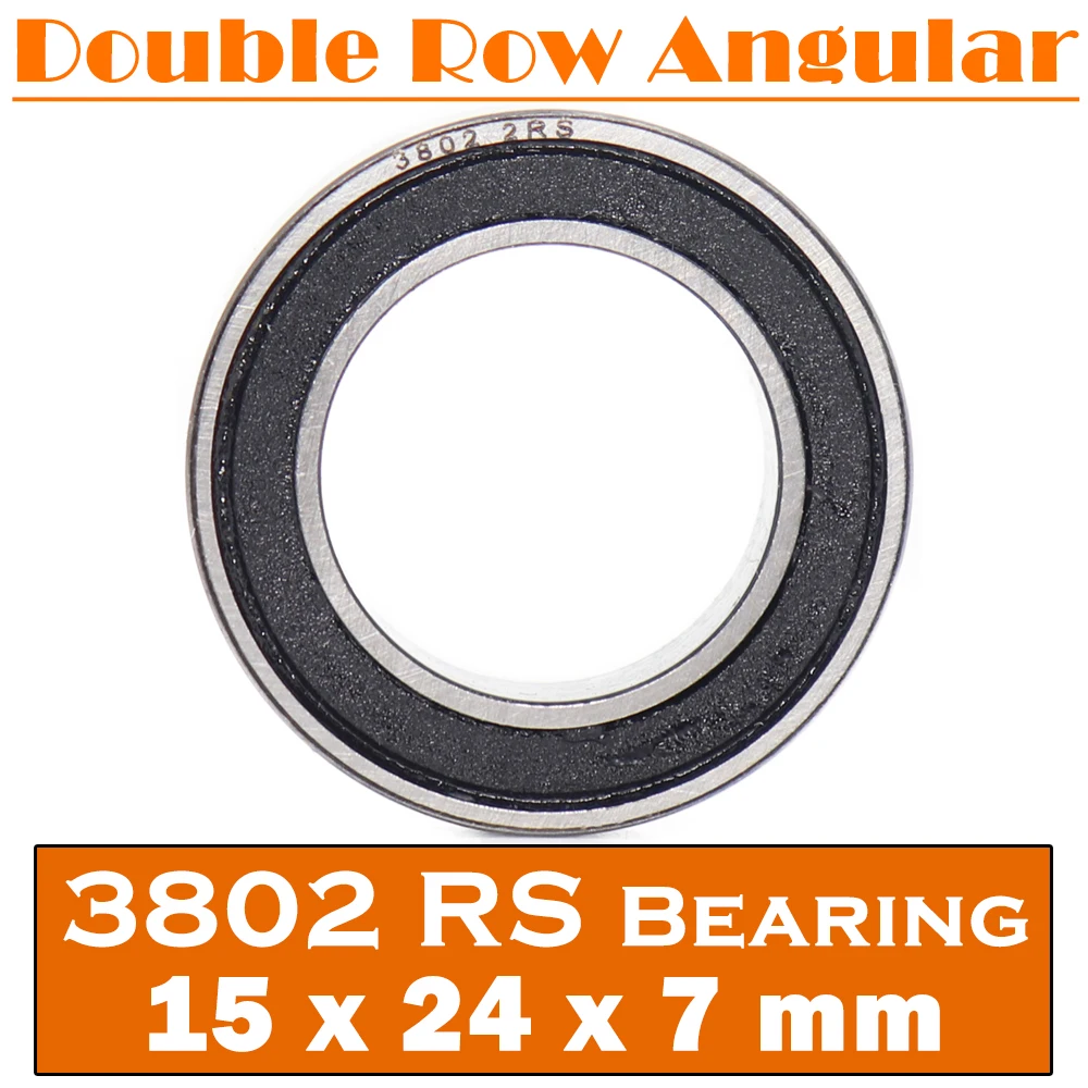 

3802-2RS Bearing 15*24*7 mm ( 1 PC ) 3802 2RS Double Row Sealed 3802 RS Angular Contact Ball Bearings