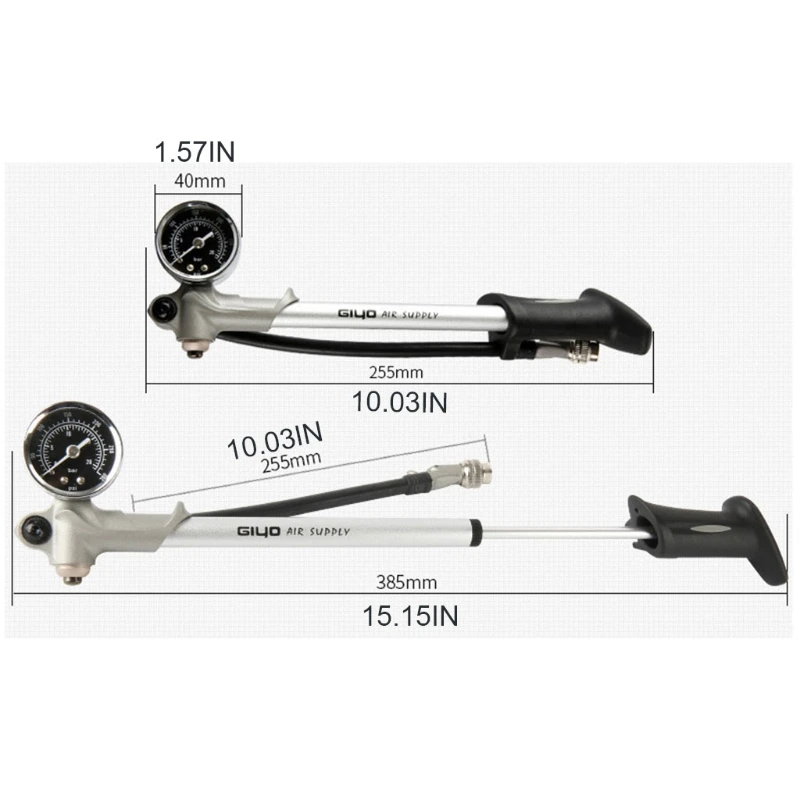 

Manual Bike Pump Shock Absorber Front Fork High Pressure Portable Compact Bicycle Air Pump for Road Mountain Bike Repair