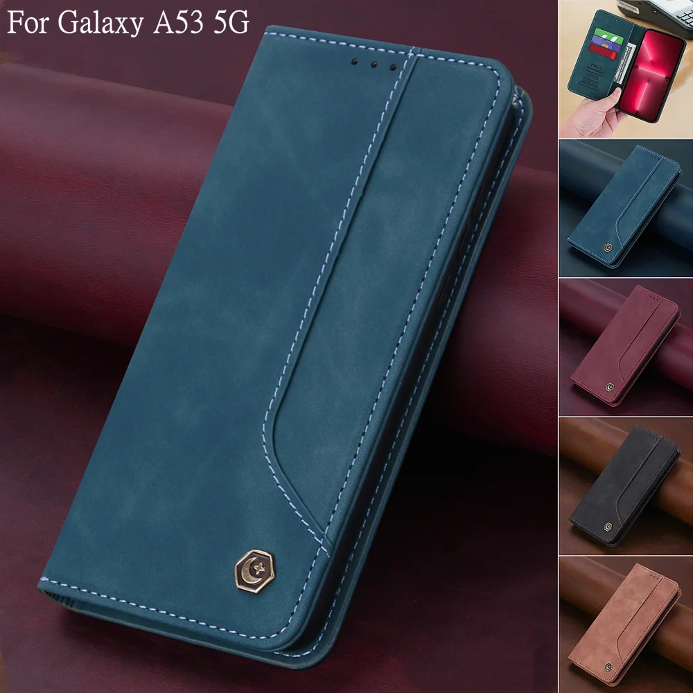

Leather Case For Samsung Galaxy A53 5G SM-A536 A 53 Magnetic Flip Business Phone Cover Bag Book Style Wallet Card Holder Etui