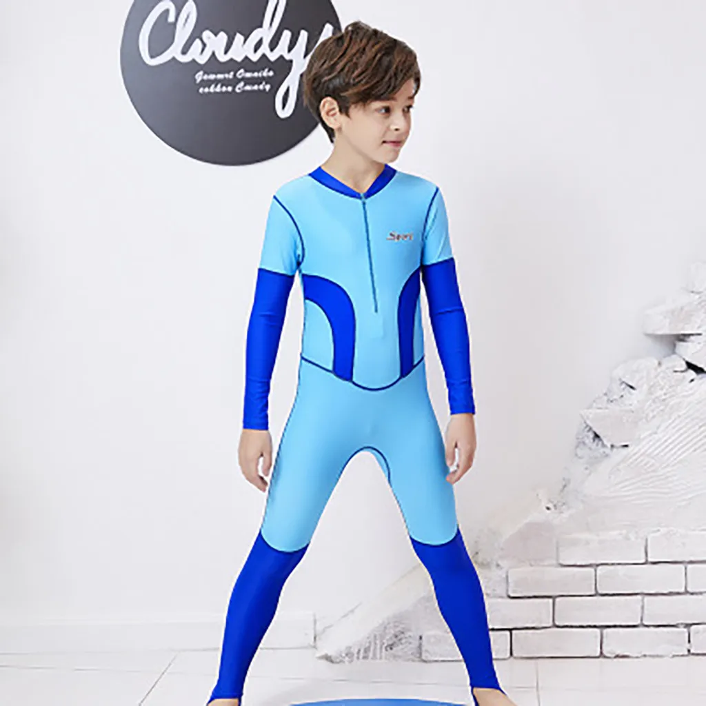 Детский цельный гидрокостюм для девочек с длинными рукавами серфинга и дайвинга