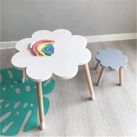 nordic kids study table for children cloud kids desk and chair school desk wooden stool kids furniture home decoration accessori