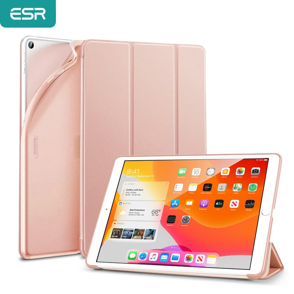Чехол ESR с прорезиненным покрытием для iPad 7 2019 тонкий умный чехол подставка гибкой