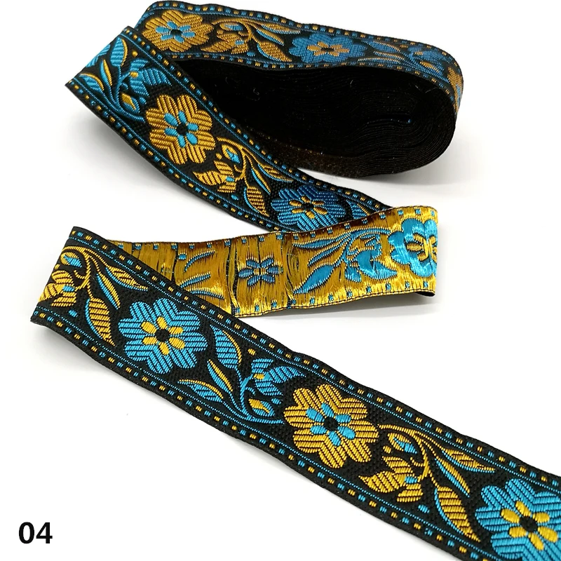 3 ярда винтажная Цветочная Этническая вышивка кружевная лента в стиле бохо