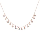 Ожерелье-чокер из серебра 100% пробы с надписью LOVE Lucky