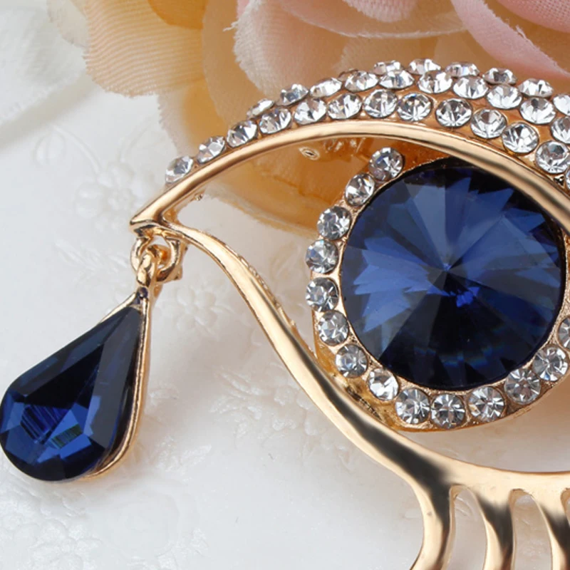 Брошь с кристаллами в виде глазного яблока из слезы ангела булавка для ресниц