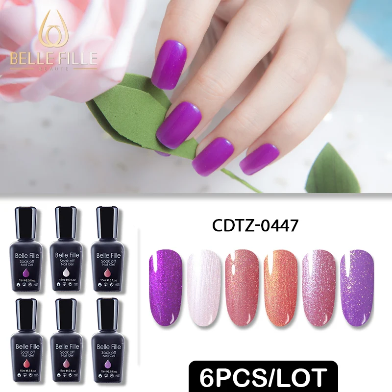 Belle Fille 15 мл Гель лак для ногтей Набор маникюра гибридные ногти цвет Gallak Vernis