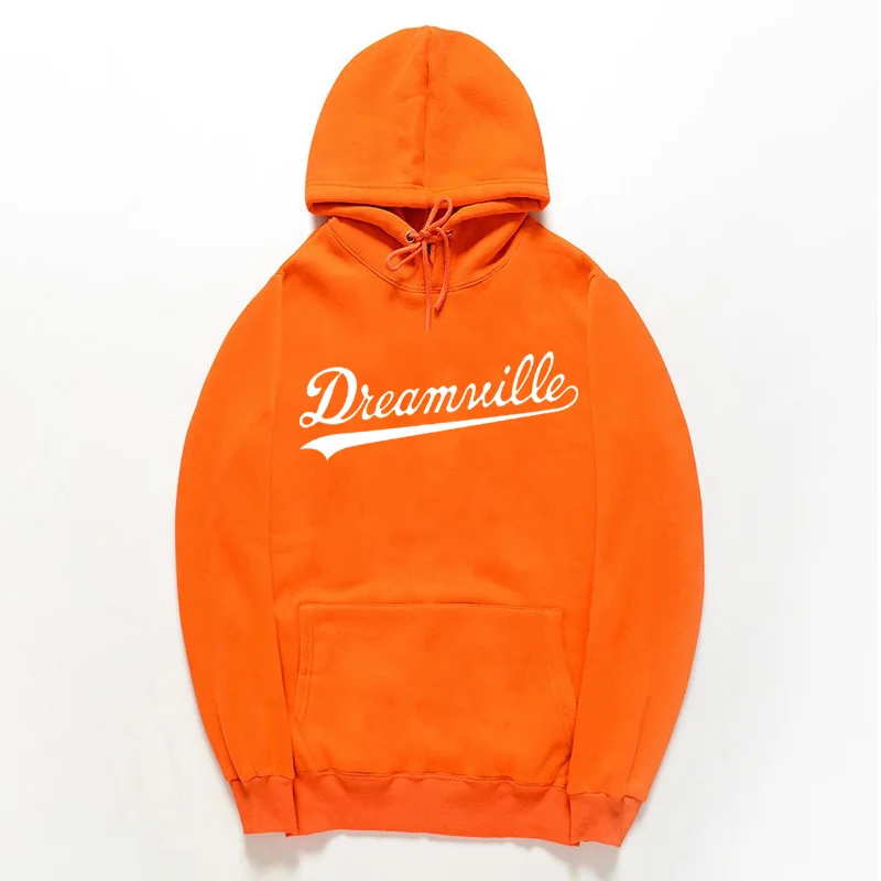 Новинка; худи Для мужчин хип-хоп DREAMVILLE Коул Логотип с капюшоном Swag письмо флисовые J худи с принтом Cole зимние толстовки Мужские пуловер - Цвет: Orange