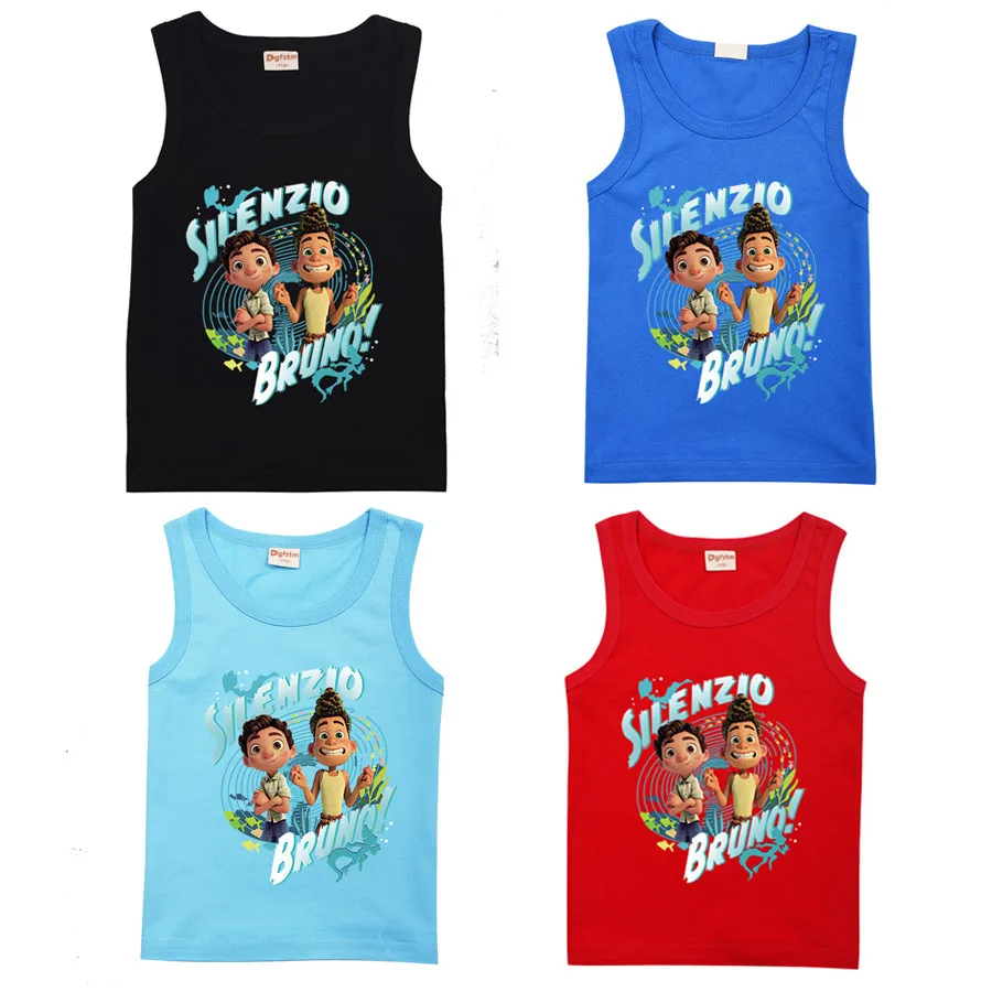 

Новинка 2021 г., летняя детская футболка, жилет, Люка Альберто, Морские Монстры, детская одежда, одежда для мальчиков и девочек, мультяшная Повс...