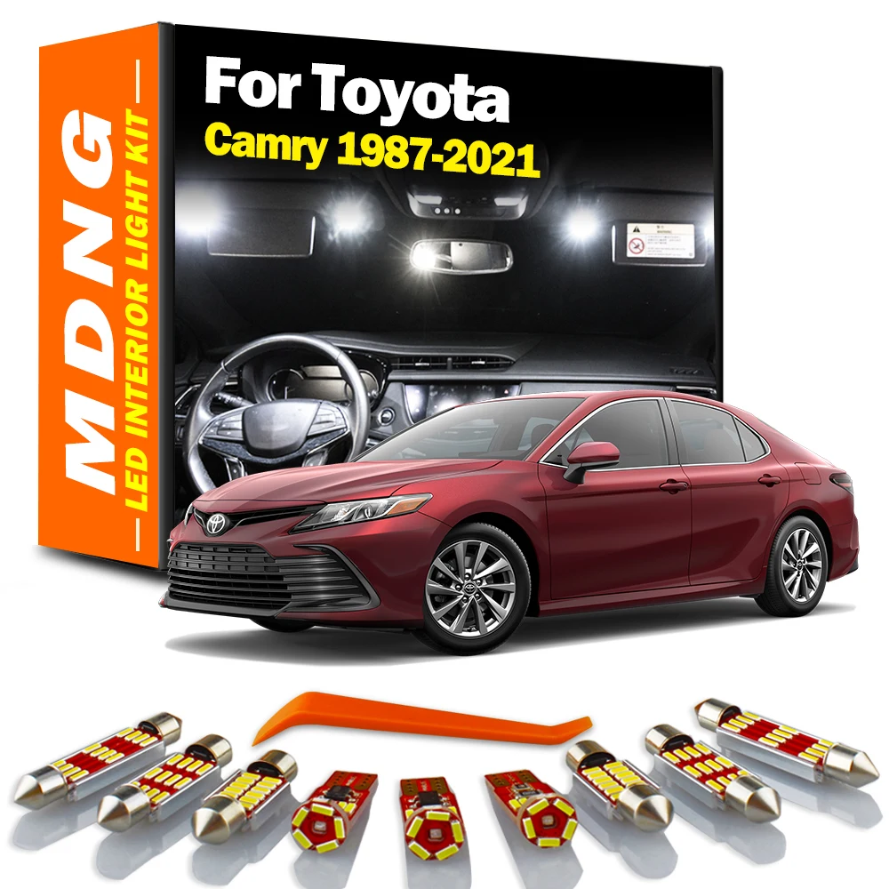 MDNG Canbus LED Interior Dome Map Trunk Light Kit For Toyota Camry 1987-2018 2019 2020 2021 License Plate Lamp Car Accessories
