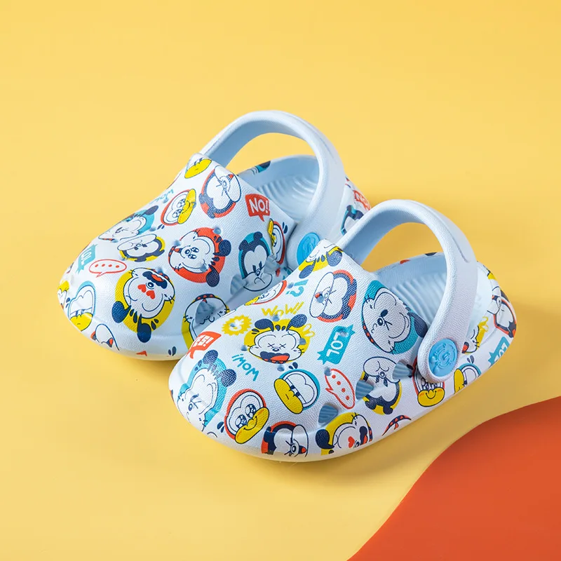 Babudou-zapatos Con agujeros para ni&ntilde;os y beb&eacute;s, sandalias y zapatillas de playa antideslizantes con estampado, bonitas, para verano-4