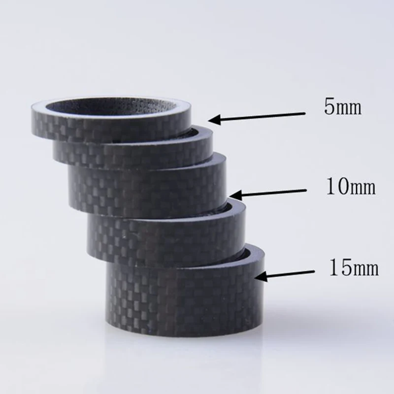 

Bicycle Carbon Fiber Washer Headset Spacer Handle Bar Stem Spacers 5/10/15mm 100% brand new bike Spacer part bolany