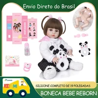 shipping from brazil reborn toddler reborn baby dolls full silicone menina boneca bebe reborn waterproof for childrens day gift