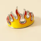 Кольцо с пламенем Goth в стиле панк для женщин, мужчин, девочек, мальчиков, модные открытые кольца с пламенем в стиле хип-хоп, ювелирные изделия для вечеринки, подарок, регулируемый размер