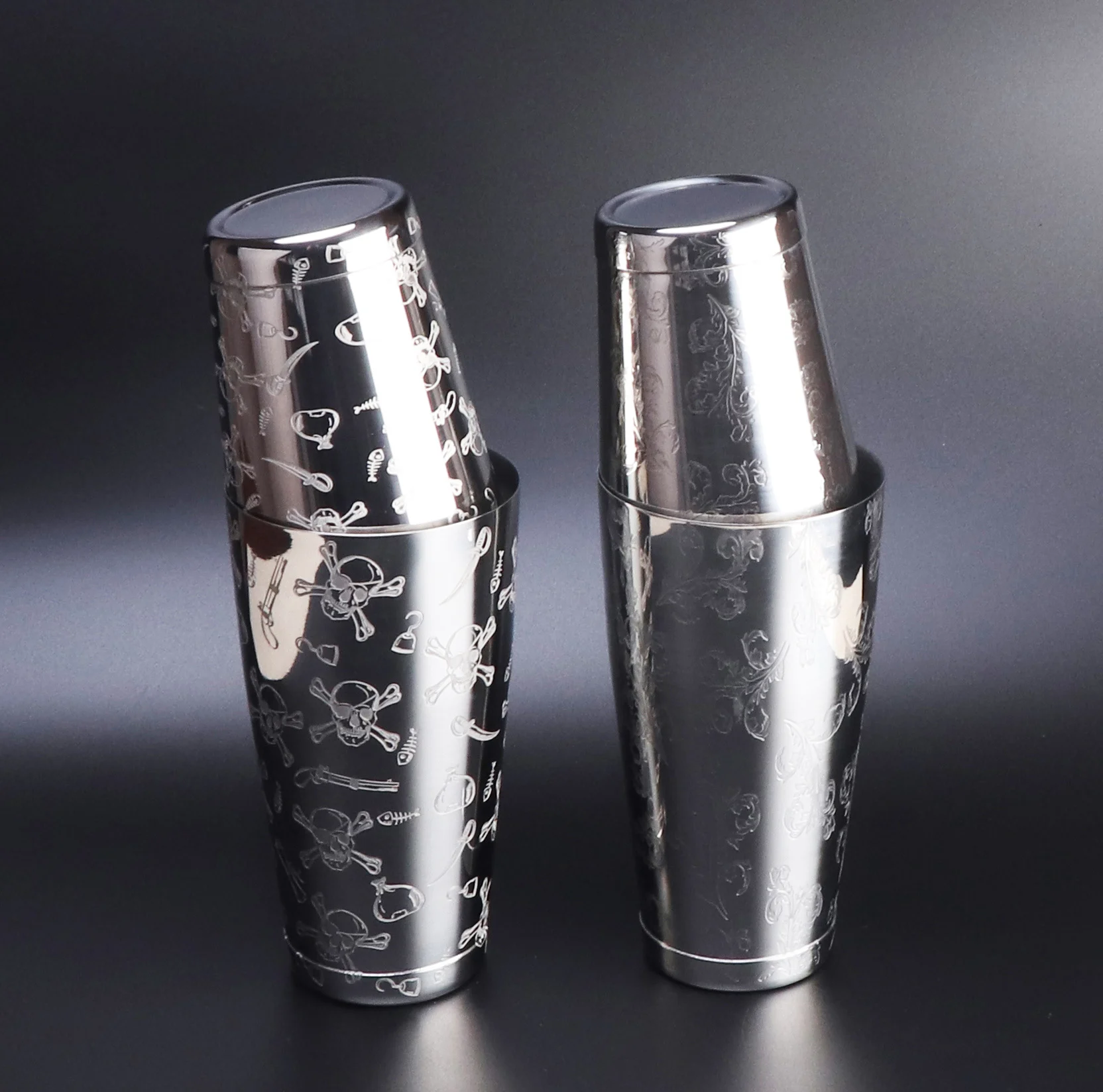 Бостонский шейкер из нержавеющей стали с 5 различными поверхностными отделками-Шейкер для коктейлей из 2 частей, 15 унций и 25 унций
