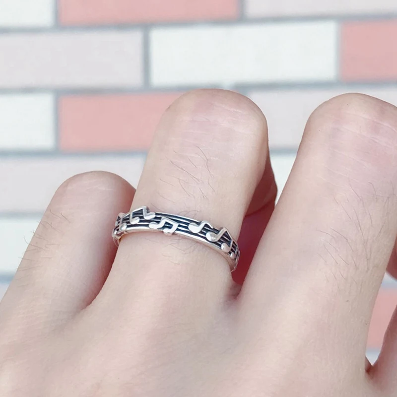 1 шт. литературный пятистрочный ноты кольцо в виде вечерние круглый медный металл