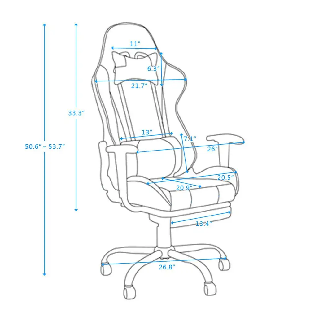 

High Back Swivel Chair Racing Gaming Chair Rotary Office Chair w/Footrest