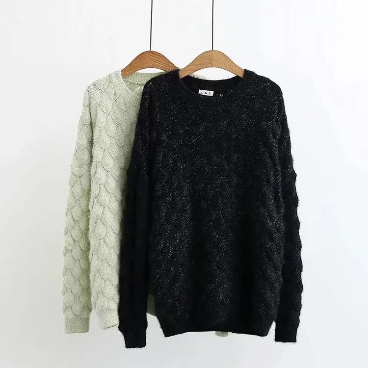 Повседневные женские свитера размера плюс Осень зима 2019 Модные свободные