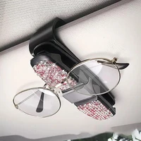fashion rotatable diamond sunglasses glasses holders for car sun visor hanger w ticket card clip