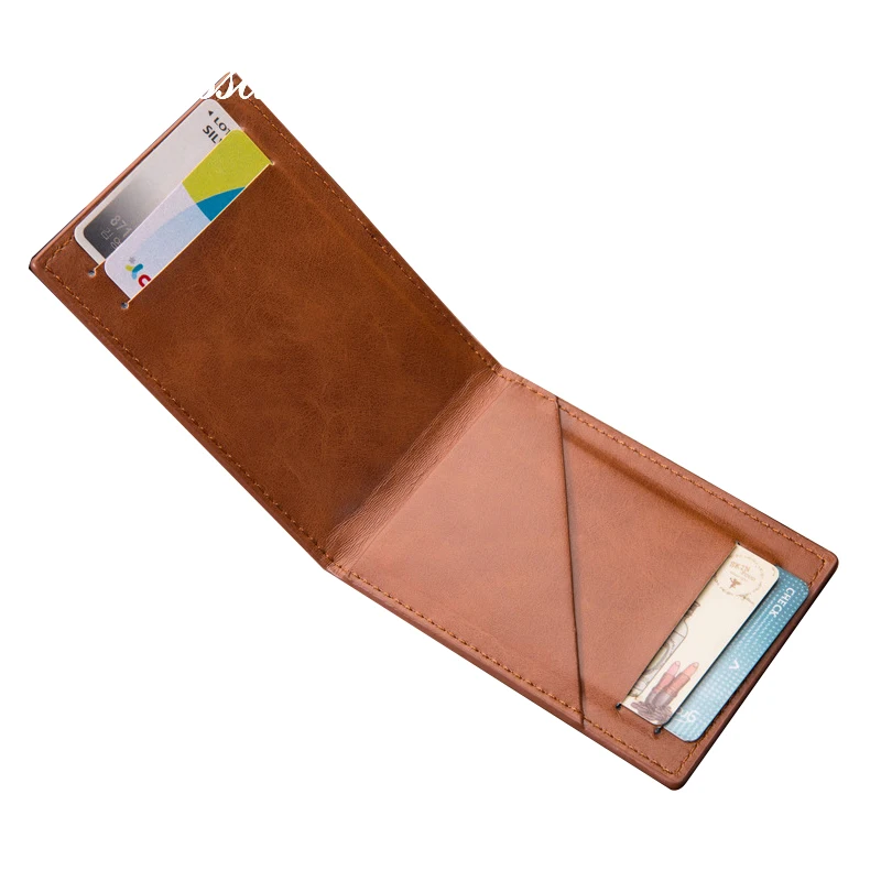 Простой Компактный мужской бумажник из искусственной кожи кошелёк банк футляр
