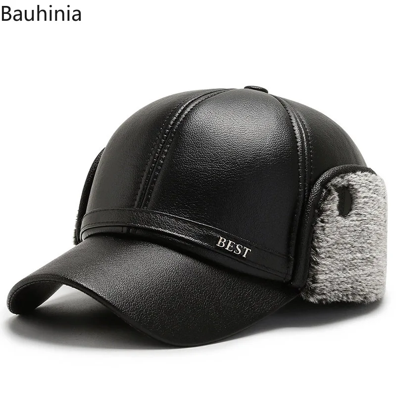 

Кепка-бейсболка Мужская Утепленная, утепленная бейсболка из искусственной кожи, Зимняя