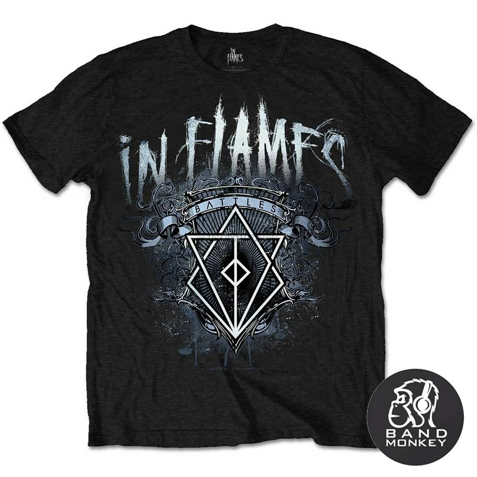 В пламени Мужская футболка унисекс битва гребень (1) | одежда