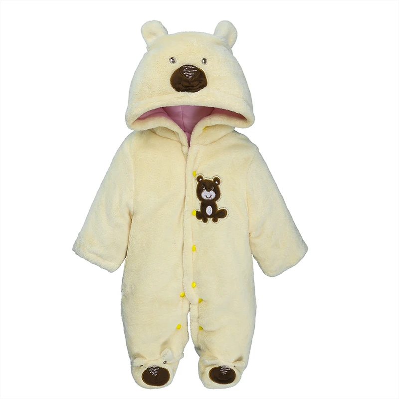 Зимний комбинезон для новорожденных детская одежда с капюшоном и героями