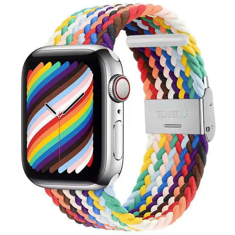 Adjustable Braided Solo Loop For Apple Watch Series SE 6 5 42mm 38mm Nylon Strap Elastic Bracelet for iWatch 6 4 40mm 44mm band