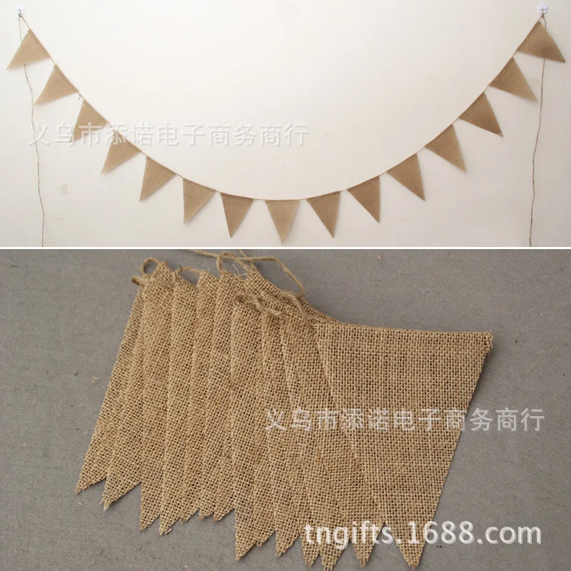 Льняные вымпели висящий флаг Рождество свадьба день рождения вечеринка баннер