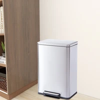 rectangle stainless steel soft close step trash can 50l 13gal for bathroom kitchen living room office trash bin