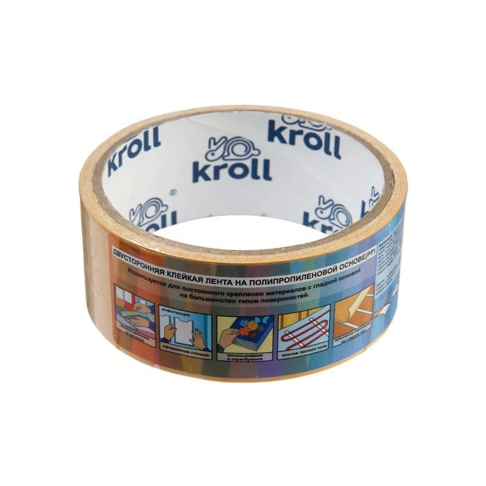 Лента двусторонняя Kroll клейкая РР 38 мм х 5 м 5463978| |