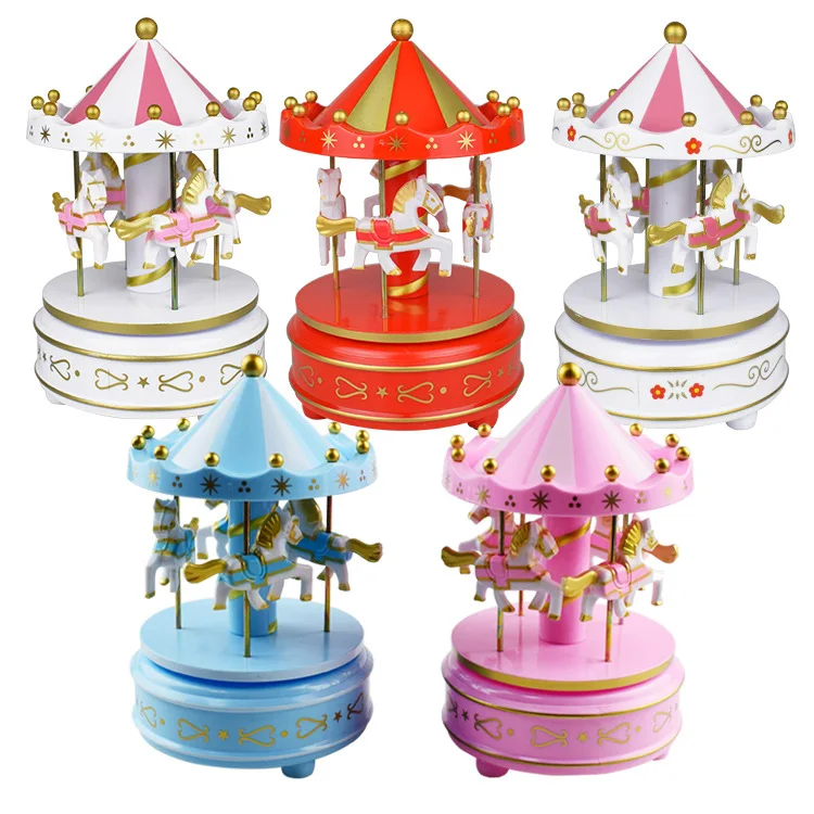 

Merry-Go-Round Wooden Music Box Toy Child Baby Game Home Decor Carousel Horse Music Box Christmas Wedding Birthday Gift