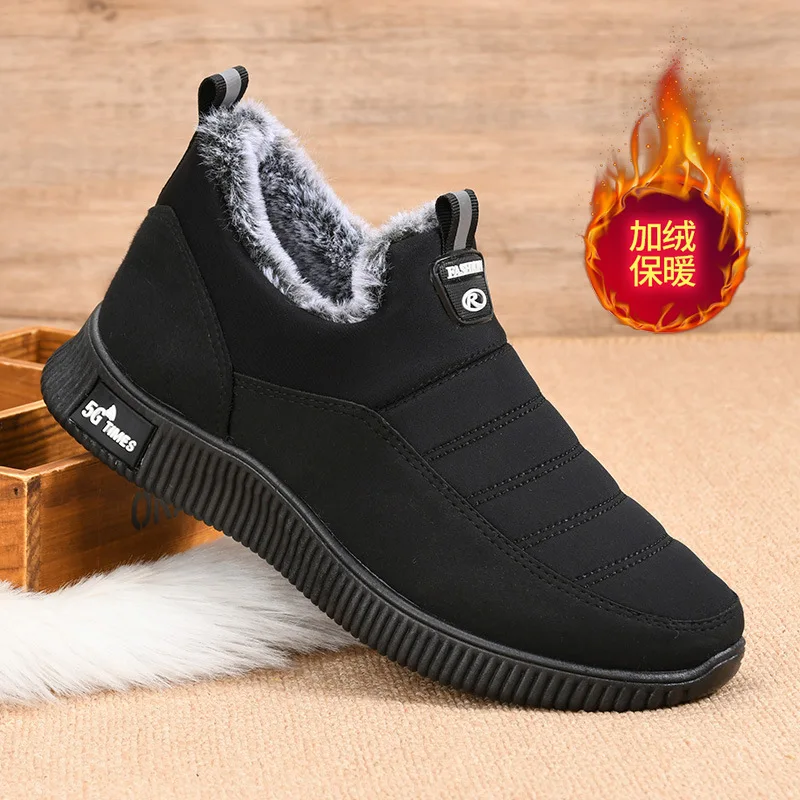 Новинка зимние мужские ботинки с бархатной подкладкой теплые для снега Мужская