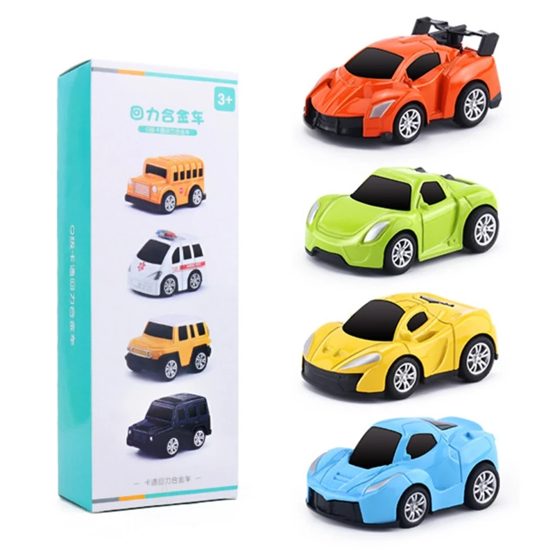 

B36E 4pcs Baby Alloy Car With High Quality Anti Fall, Suitable For Baby To Grasp For Baby 3 4 5 Years old Toddler
