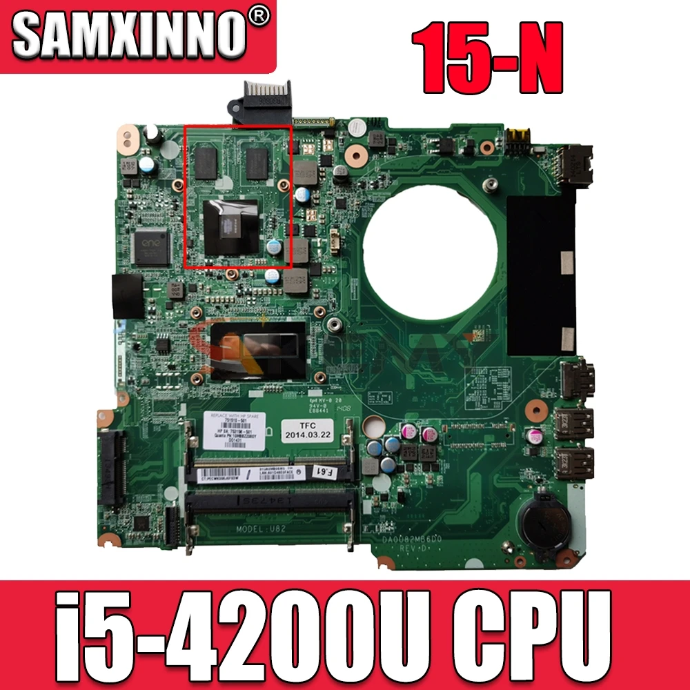 

736377-001 736377-501 для HP 15 серии 15-n005TX материнская плата для ноутбука DA0U82MB6D0 SR170 i5-4200U 100% тестирование