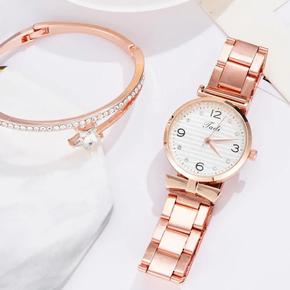 

Women Luxury Rhinestone Rose Gold Stainless Steel Quartz Watches Ladies Business Watch Japanese Quartz Movement Relogio Feminino