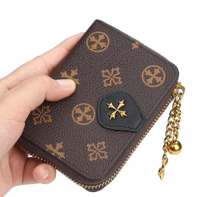 

Дамский кошелек для мелочи, женский короткий Роскошный кошелек, держатель для кредитных карт, роскошная сумка из искусственной кожи на мета...