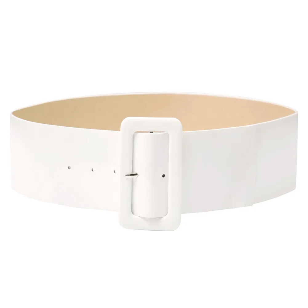 

Women Belt Patent Leather Waistband Classic Buckle Polyurethane Leather Waist Belt Retro Punk Gothic Girls Waistbelts