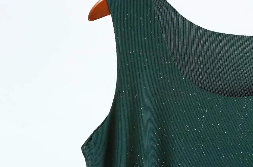 Женская футболка без рукавов блестящая повседневная тонкая Базовая из